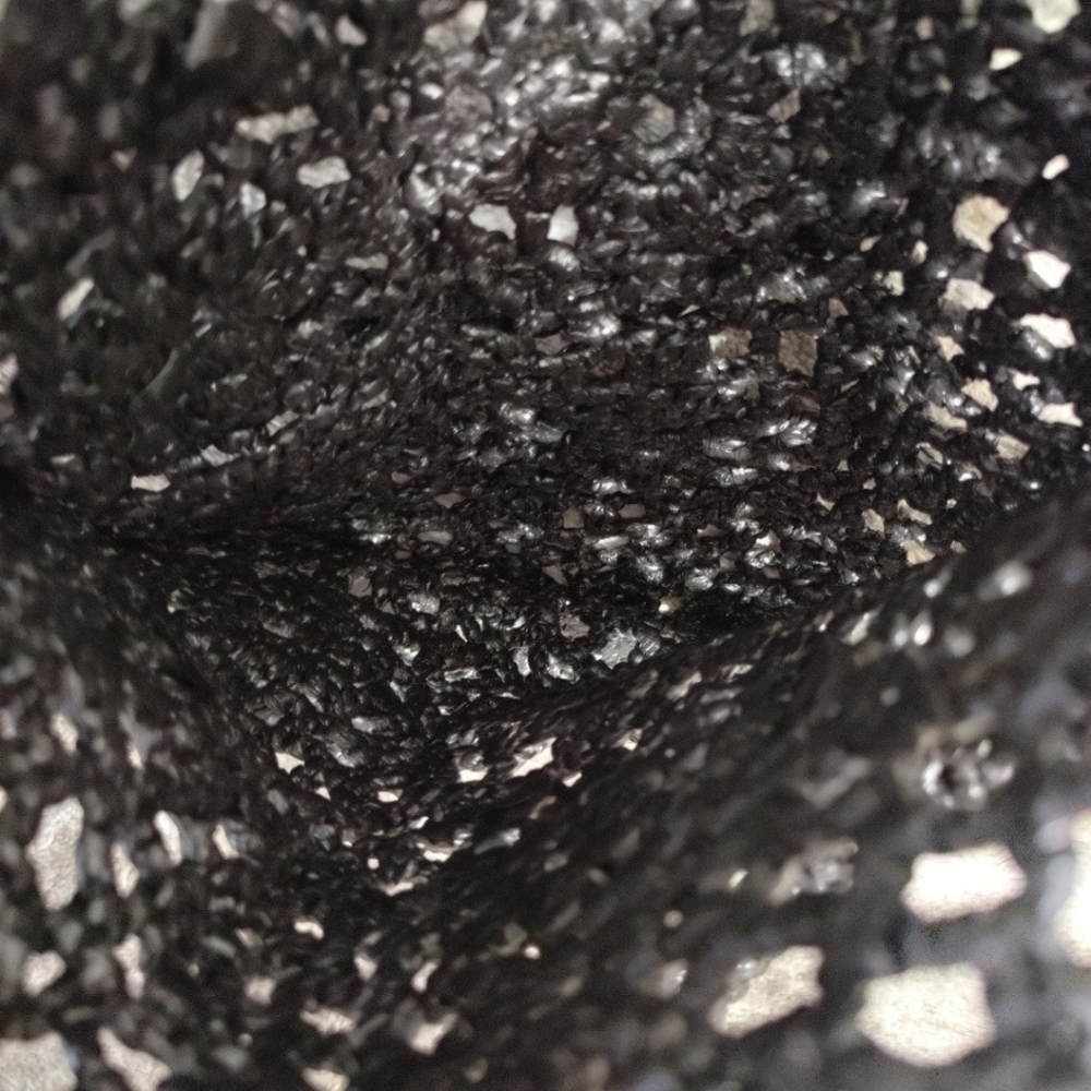 T/A EXCLUSIVE Black Handmade Crochet Plastic Tote Bag - Picture 5 of 5